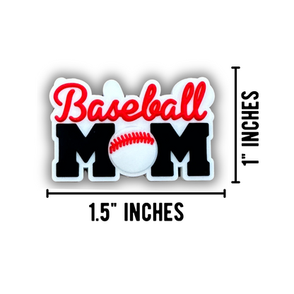 Baseball  Mom Silicone Focal Bead | 12 Pack