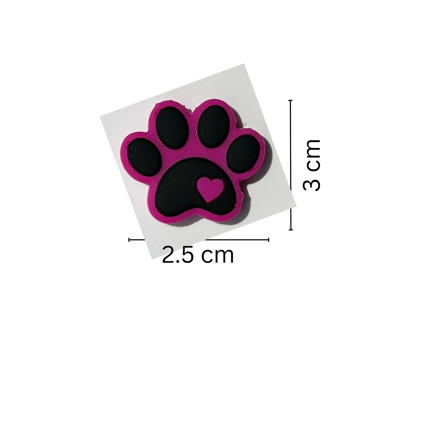 Dog Pawprint Siliconel Beads | 12 pk