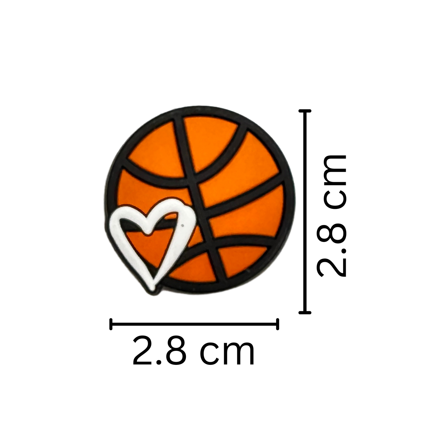 Basketball with Heart Silicone Beads| 12 pk