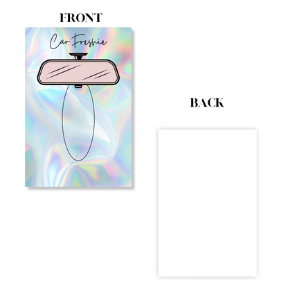 Faux Holographic Background with Rear view Mirror Car Freshie Cardstock Bag Insert | 30 pk