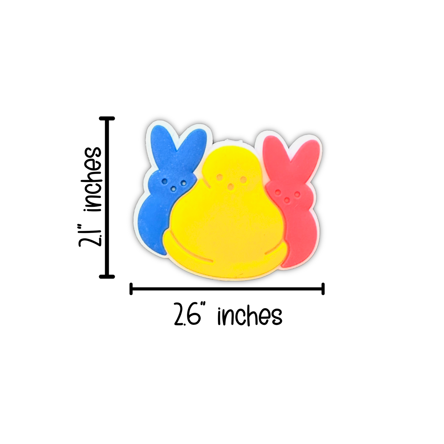 Easter Bunny Marshmallow Shaped Silicone Focal Bead | 12 pk