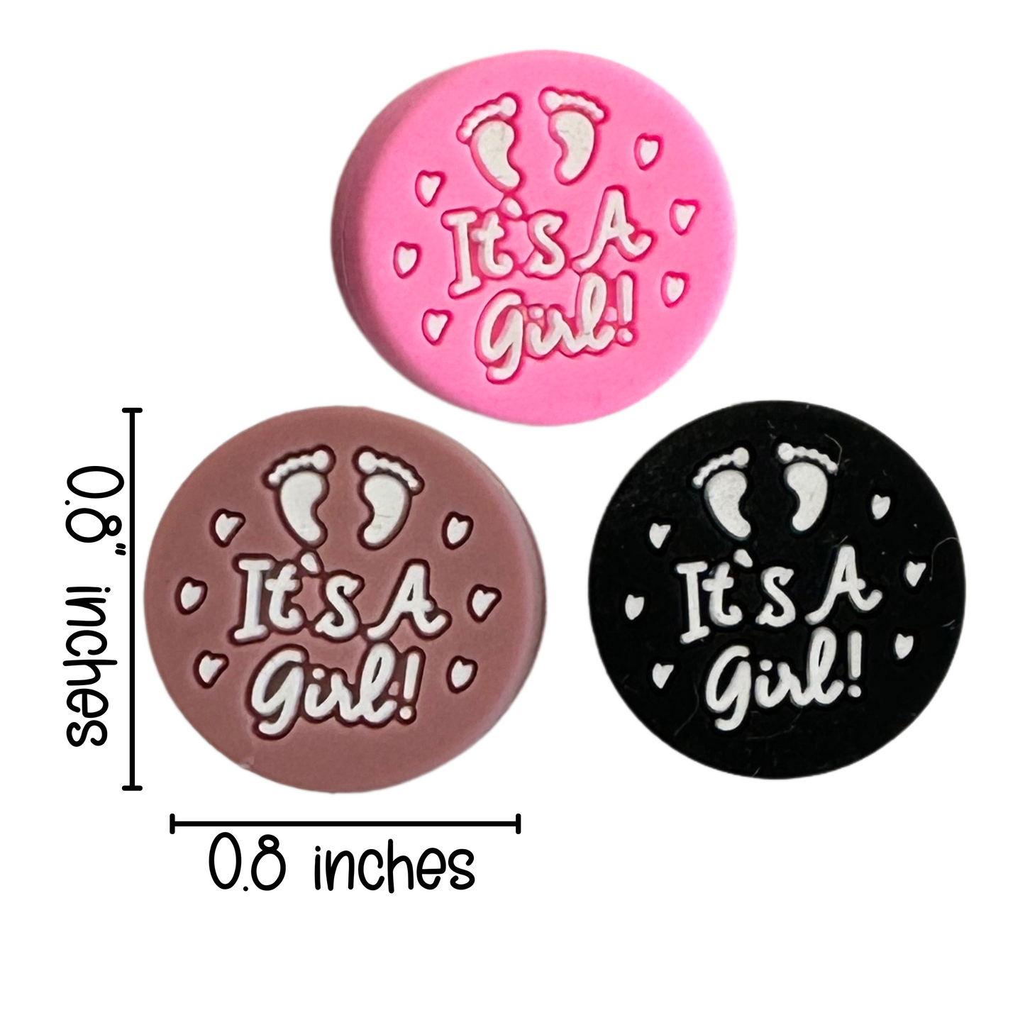 It’s A Girl Silicone Focal Bead Set | 12 Pc Mixed