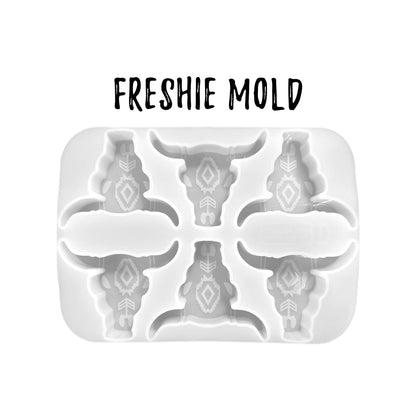 6 Longhorn Freshie Mold Silicone Tray
