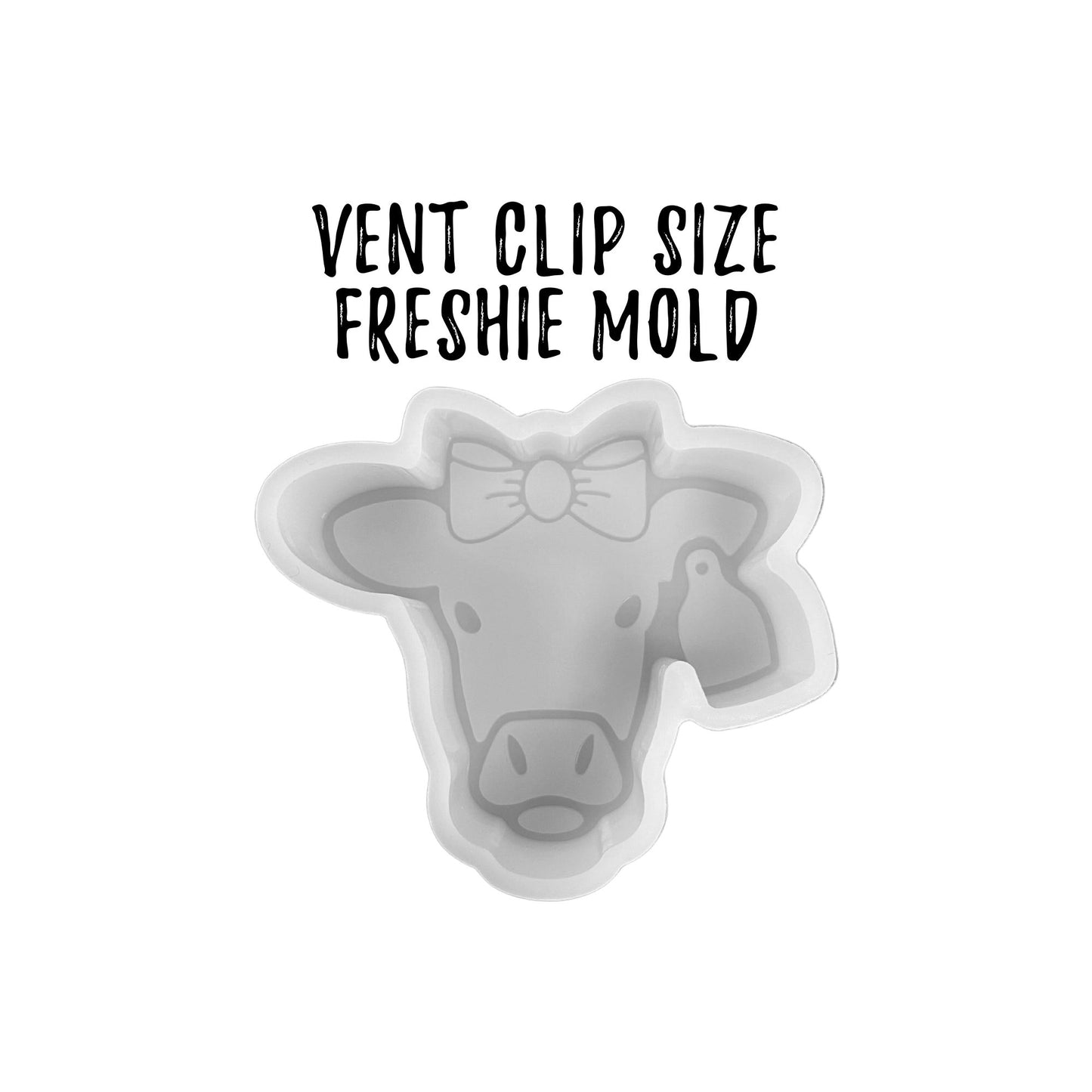 Cow with Ear Tag Silicone Mold - Vent Clip Size