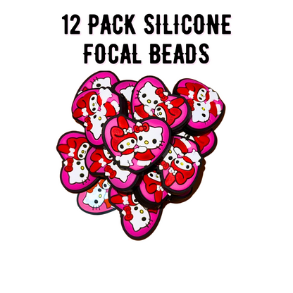 Kitty Cat Silicone Focal Bead | 12 Mixed Pack