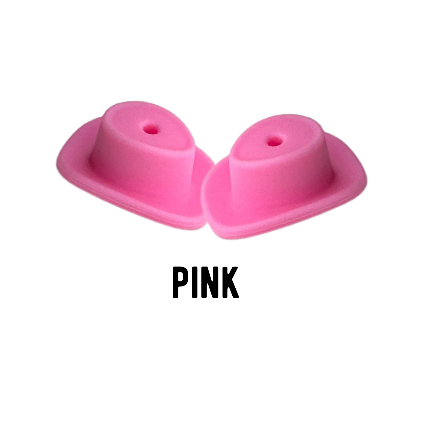 Pink Cowboy Hat Silicone Bead | 12 pk