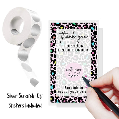 Freshies DIY Scratch Off Discount Card | 30 Pack | 2 x 3.5" inches Business Sized Card