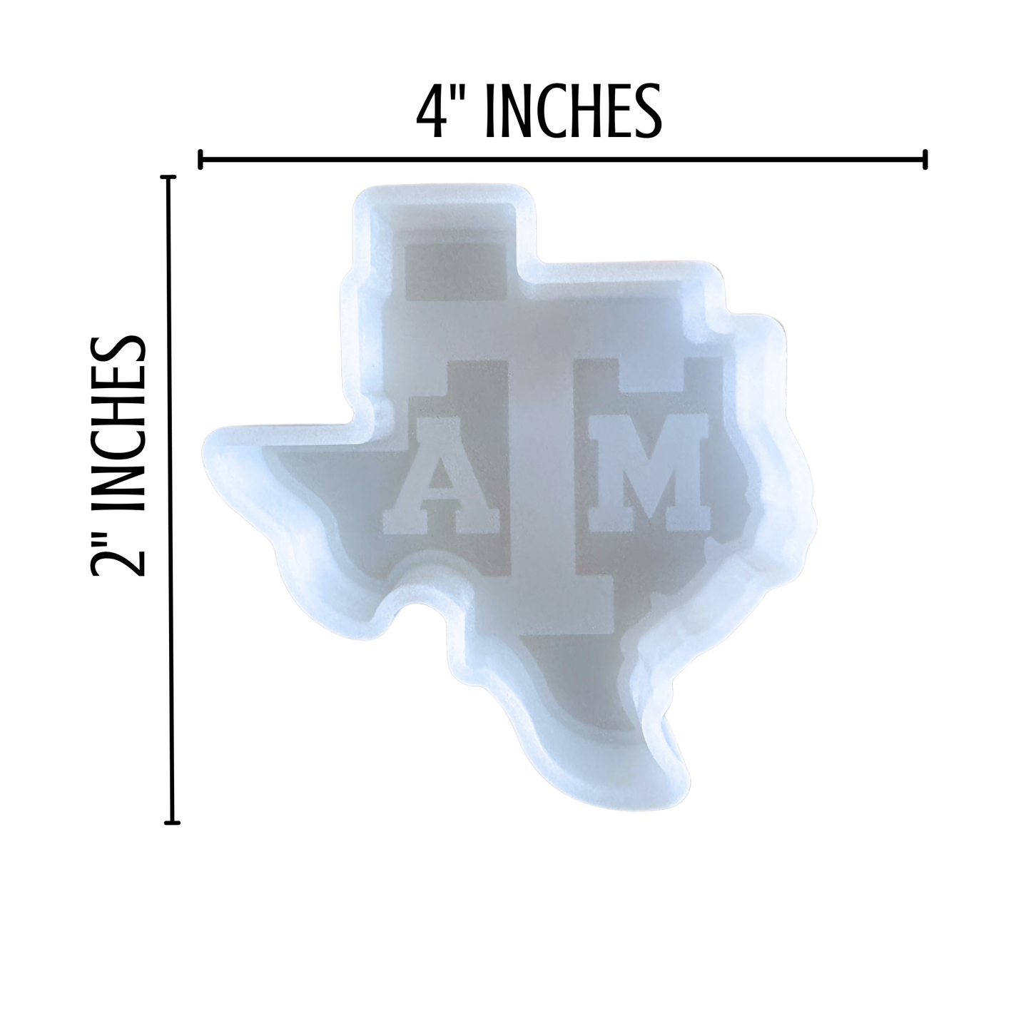 Texas College Football Freshie Silicone Mold 2 x 4 x 0.8”