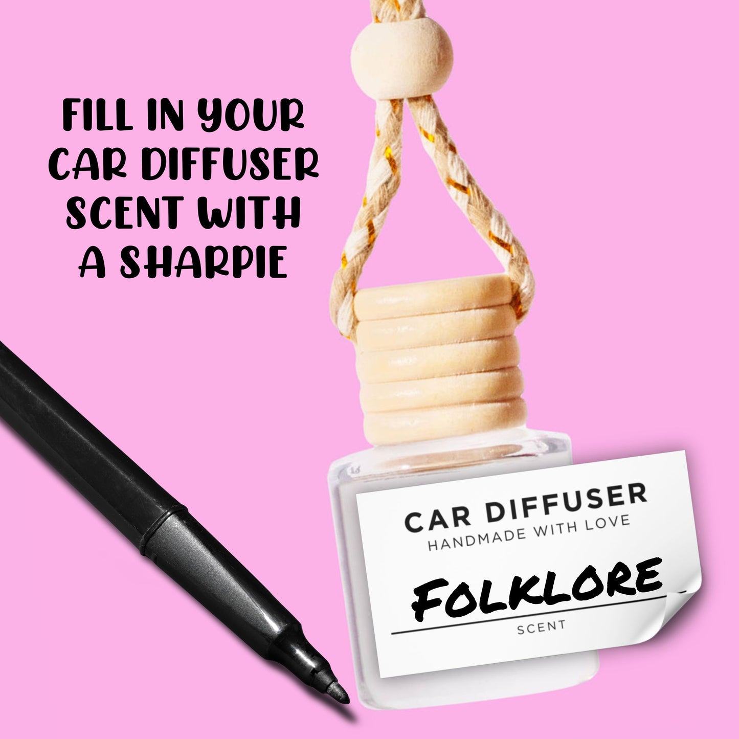 Car Oil Diffuser Hanging Bottle Scent Label | 350 pc Roll Mini 1x2”