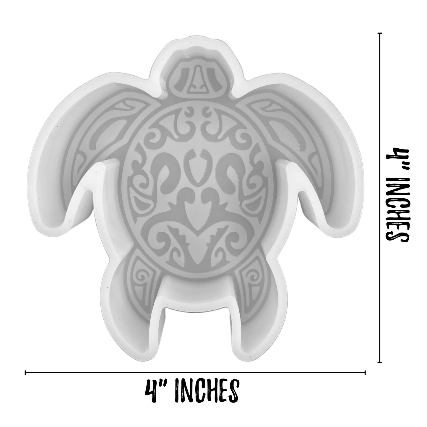 Turtle with Tribal Print Silicone Mold