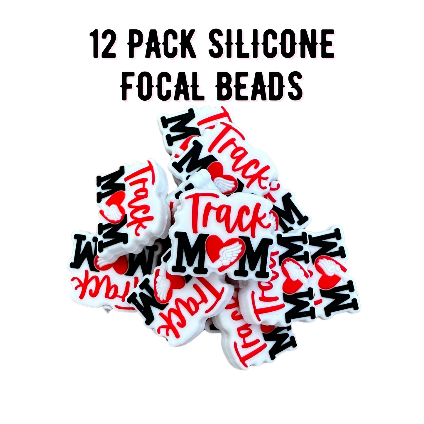 Track Mom Silicone Focal Bead | 12 Pack
