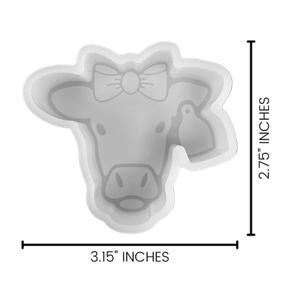 Cow with Ear Tag Silicone Mold - Vent Clip Size
