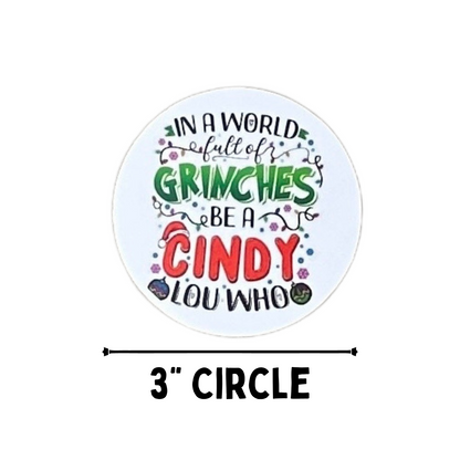 Grinch Freshie Cardstock Circles Cutouts Rounds  | 24 pk mixed