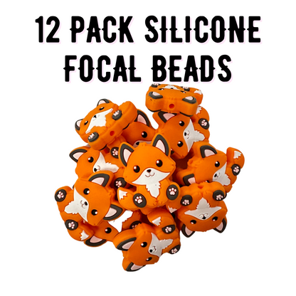 Fox Silicone Bead| 12 pk