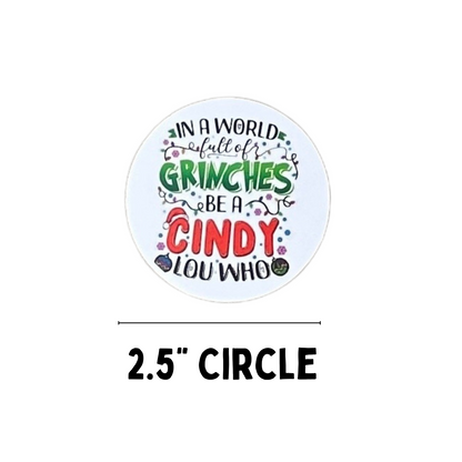 Grinch Freshie Cardstock Circles Cutouts Rounds  | 24 pk mixed