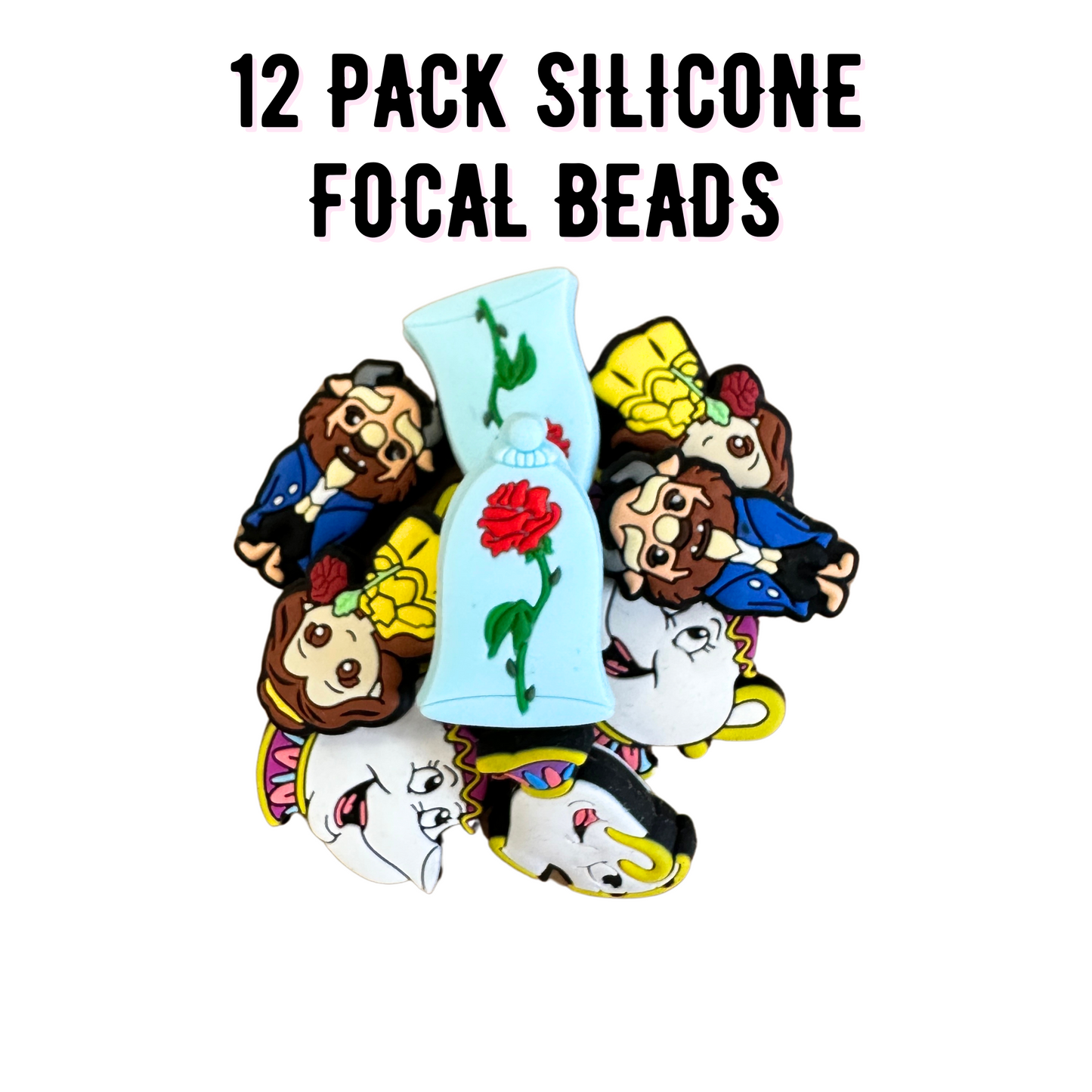 Beauty Silicone Focal Bead Set | 12 Pc Mixed Pack