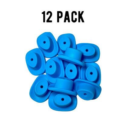 Blue Cowboy Hat Silicone Bead | 12 pk