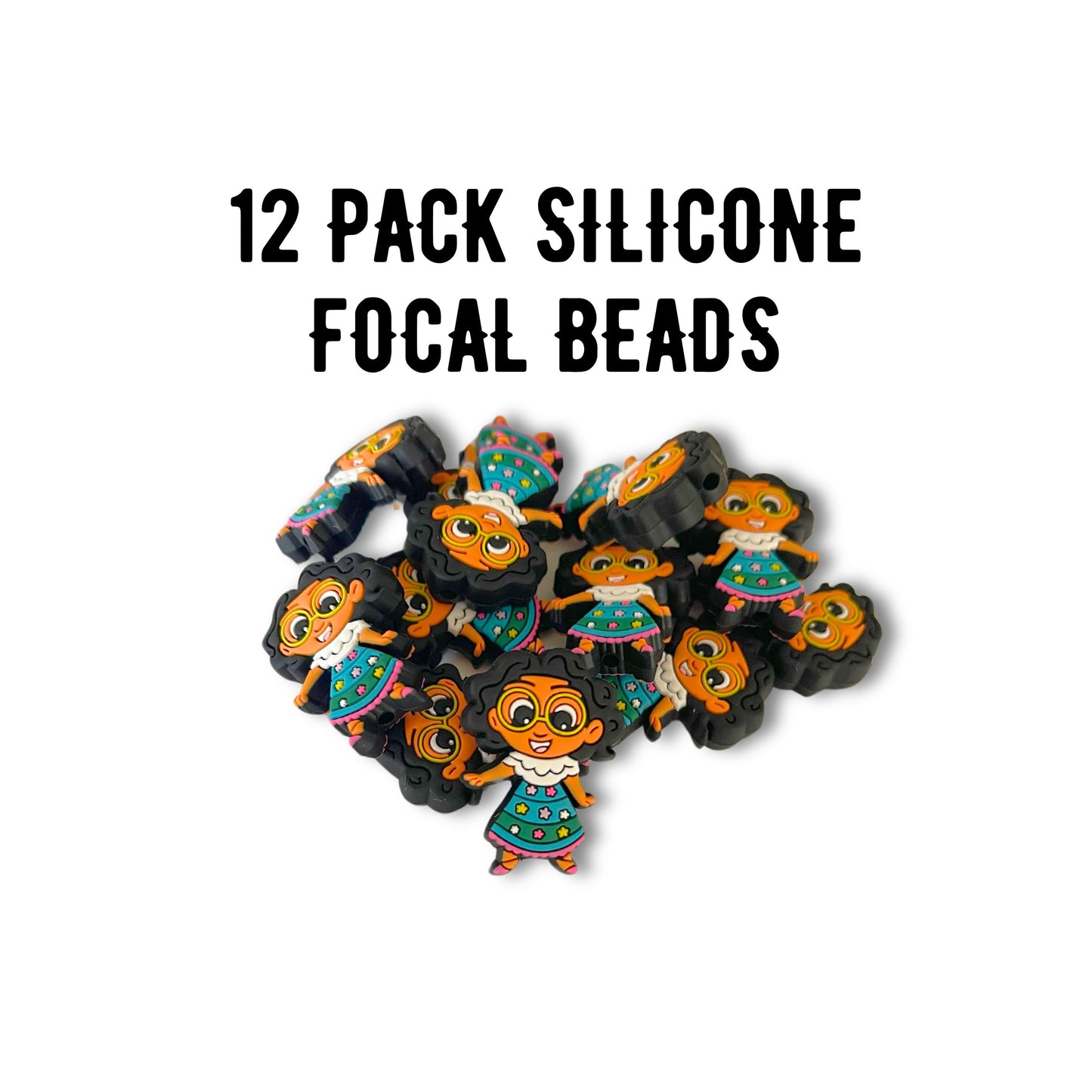 Encanto Movie Mexican Character Silicone Focal Beads 12 pk