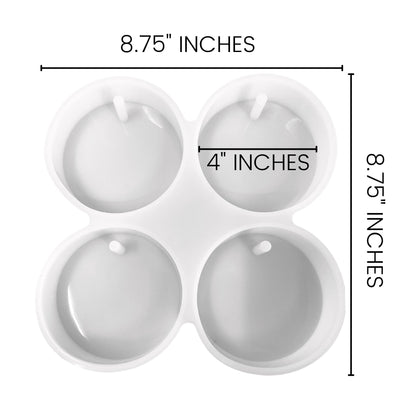 Four 4" Diameter Circle Silicone Mold