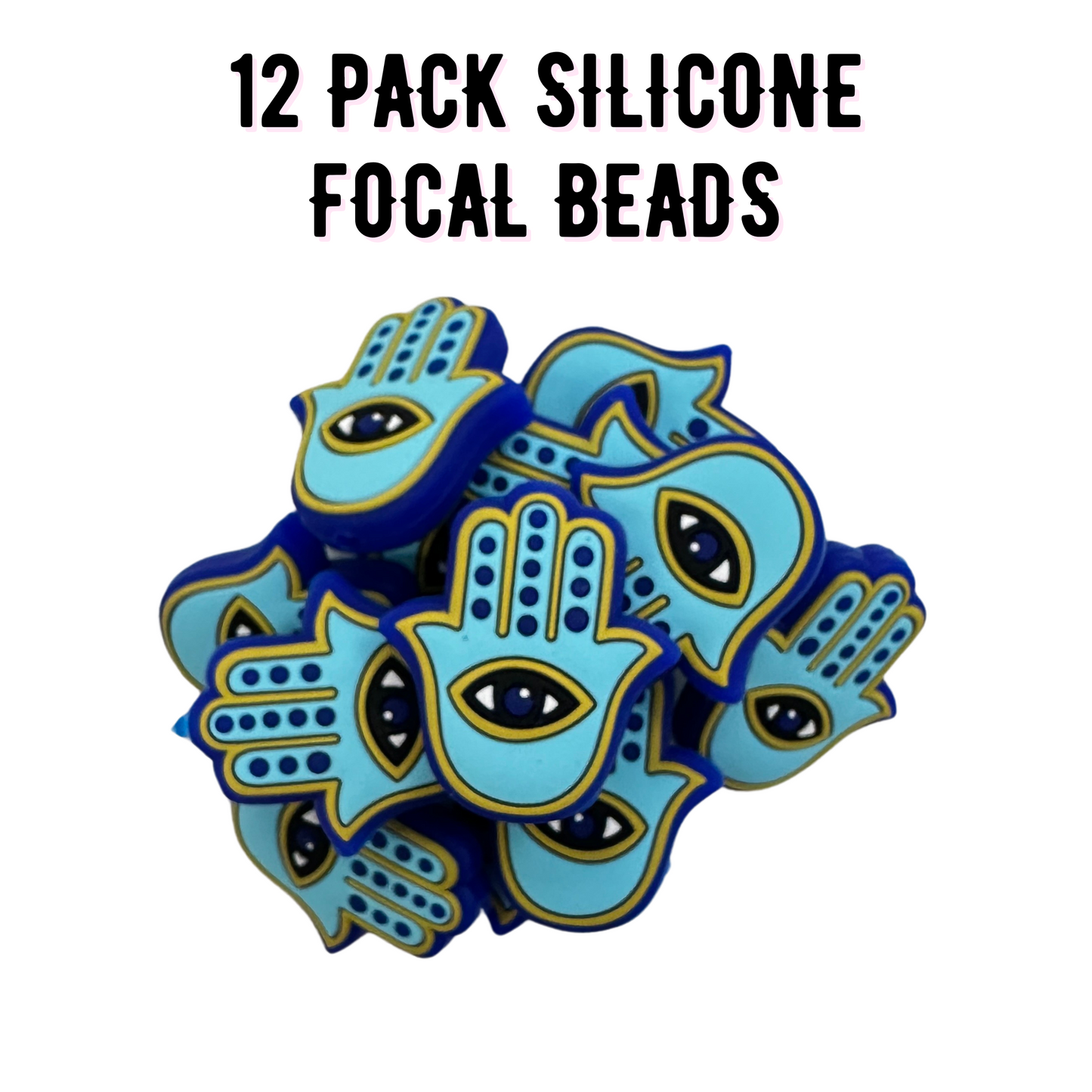 Evil Eye Silicone Focal Bead | 12 Pack
