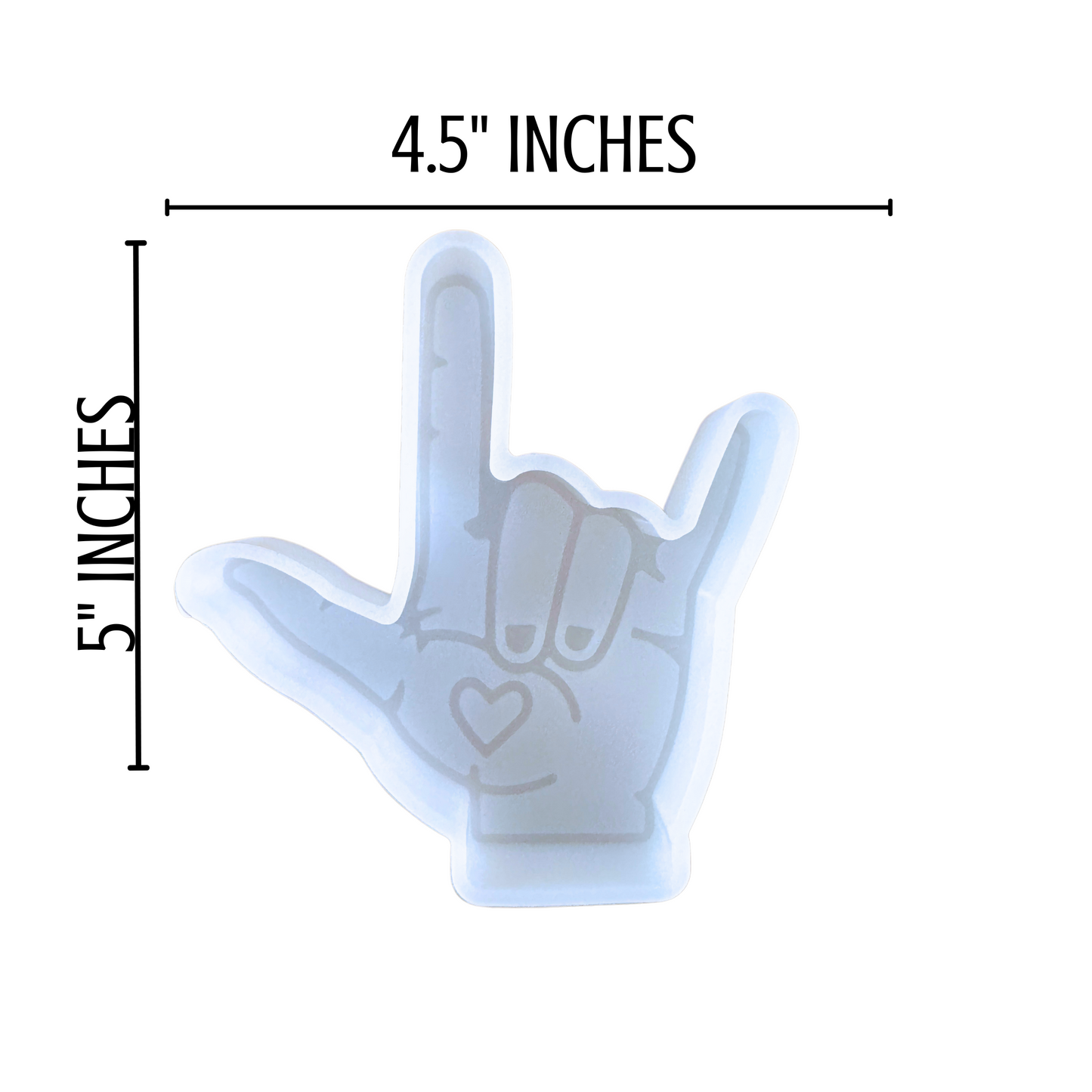I Love You Sign Language Freshie Silicone Mold 5 x 4.5 x 0.8”