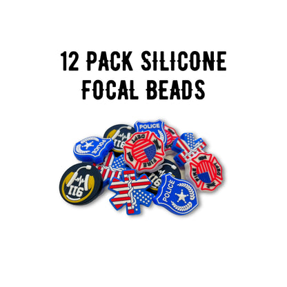 First Responder EMS Police Ambulance EMT 911 Dispatcher Silicone Focal Beads 12pk