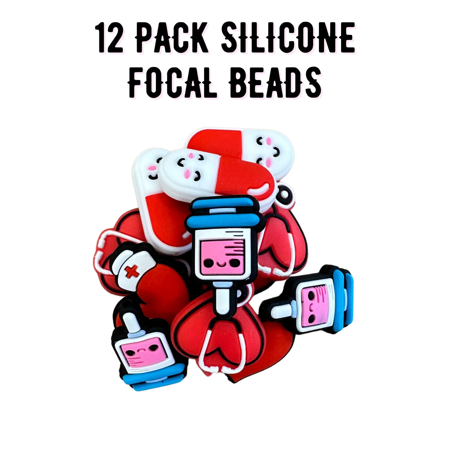 Healthcare Silicone Focal Bead Set | 12 Pc