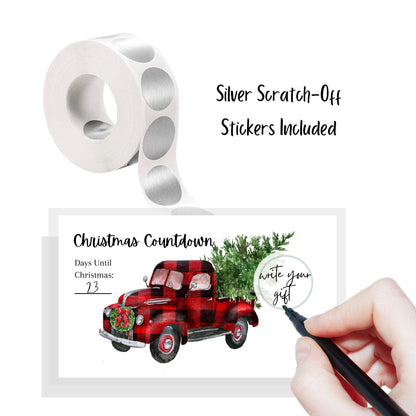 Christmas Scratch Off Discount Cards - Plaid Truck