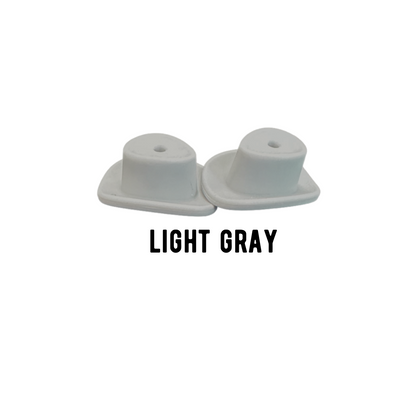 Gray Cowboy Hat Silicone Bead | 12 pk