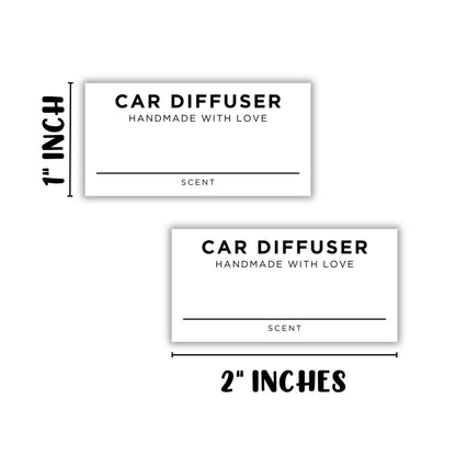 Car Oil Diffuser Hanging Bottle Scent Label | 350 pc Roll Mini 1x2”