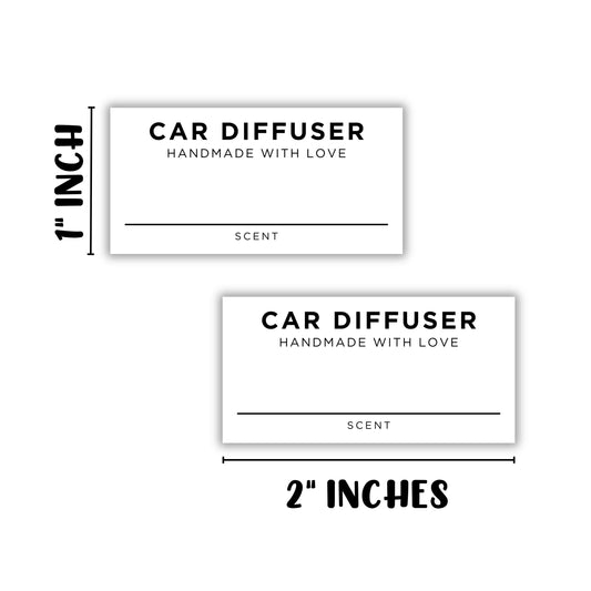 Car Oil Diffuser Hanging Bottle Scent Label | 350 pc Roll Mini 1x2”