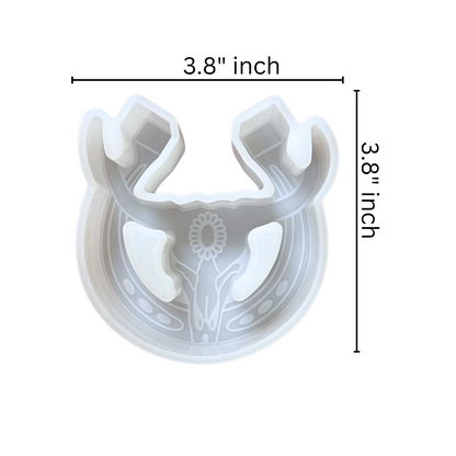 Bull Skull Aztec Concho Horse Shoe Silicone Mold