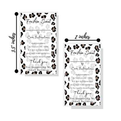 Freshie Label Stickers 2x3.5\" inches Stickers | Leopard Background Design