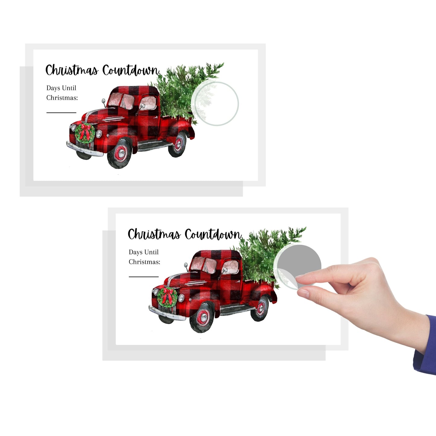 Christmas Scratch Off Discount Cards - Plaid Truck