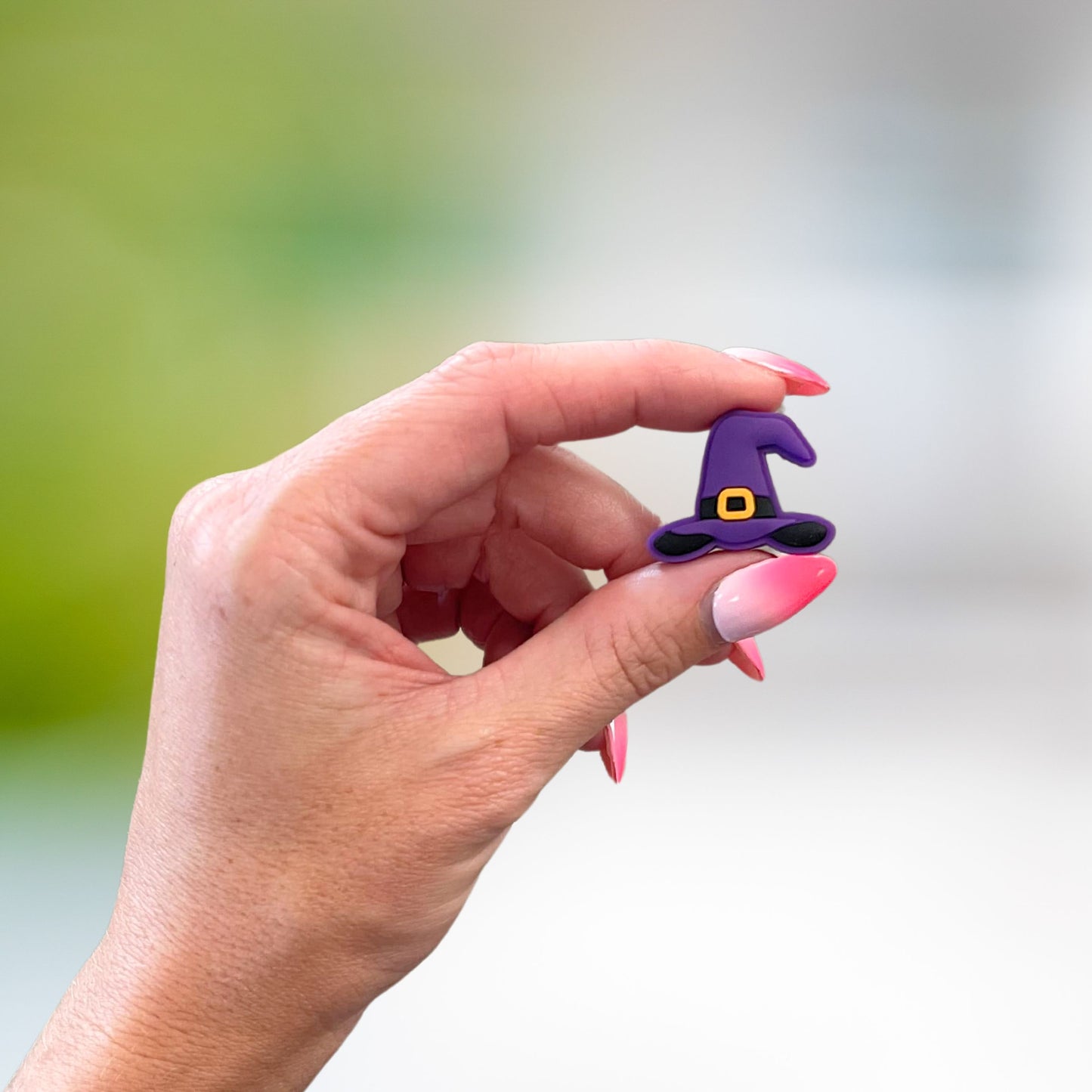 Purple Witch Hat Halloween Freddy Focal Bead 3D 12 pk