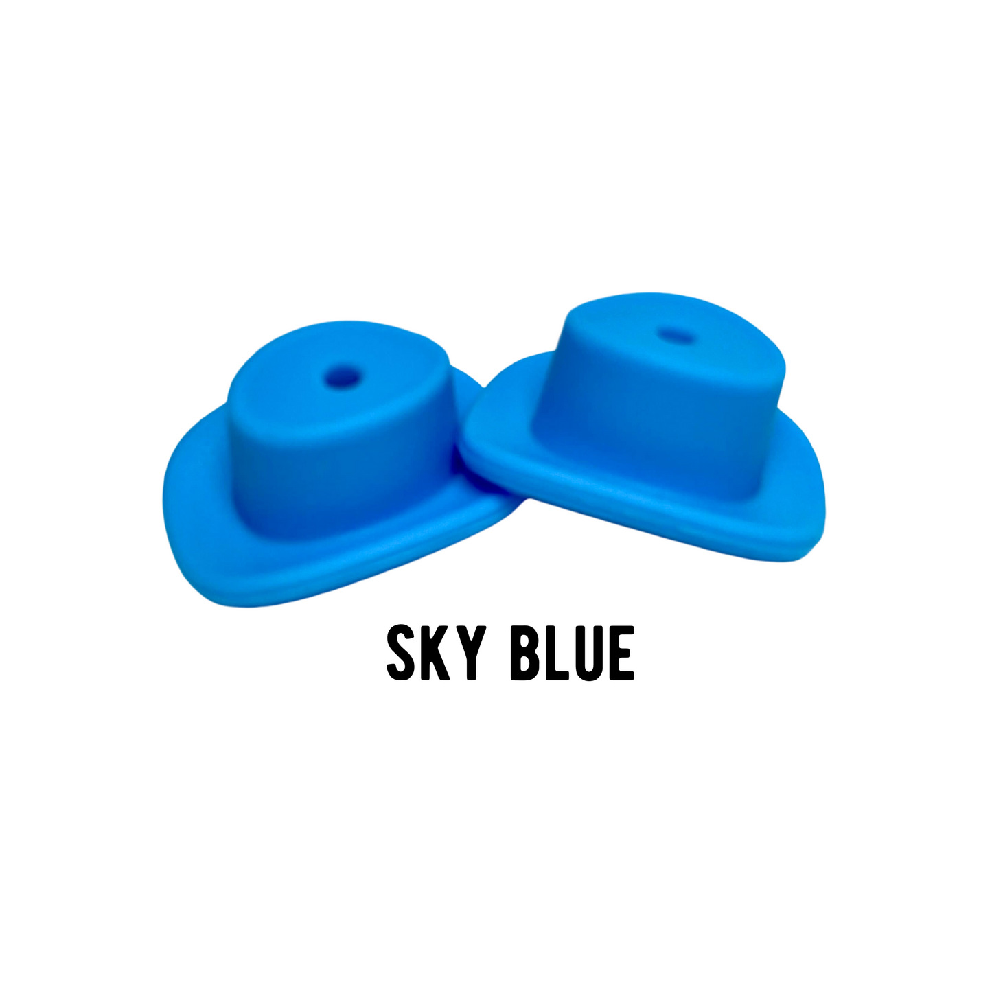 Blue Cowboy Hat Silicone Bead | 12 pk