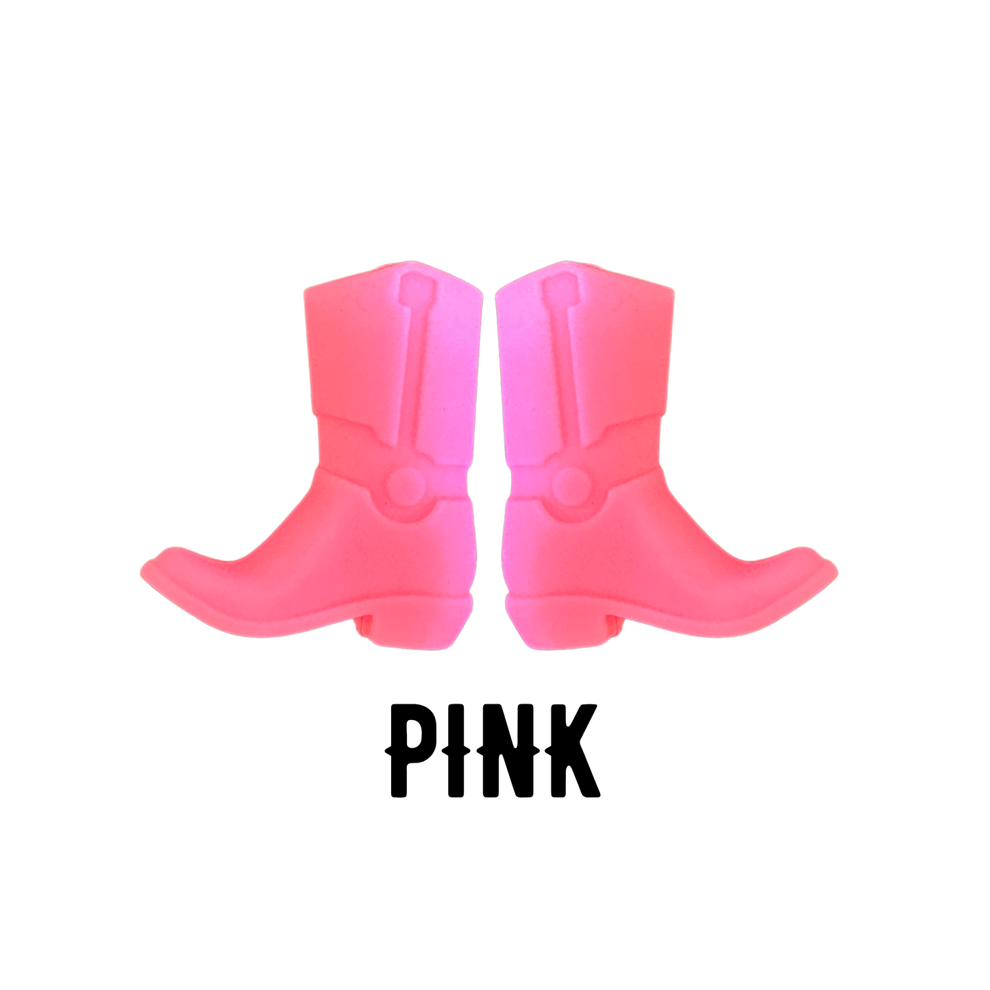 Pink Cowboy Boots Silicone Bead| 12 pk