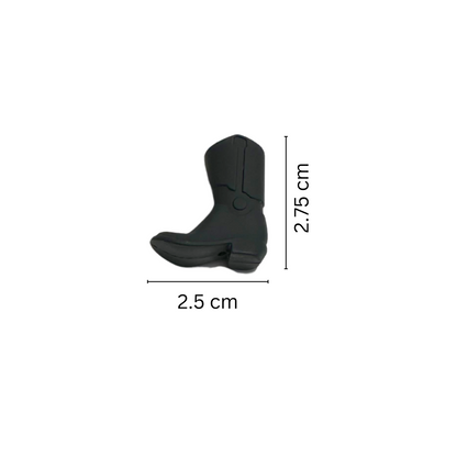 Black Cowboy Boots Silicone Bead| 12 pk
