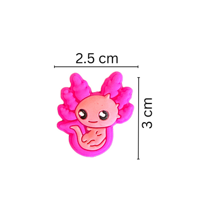 Pink Axolotl Focal Beads Silicone