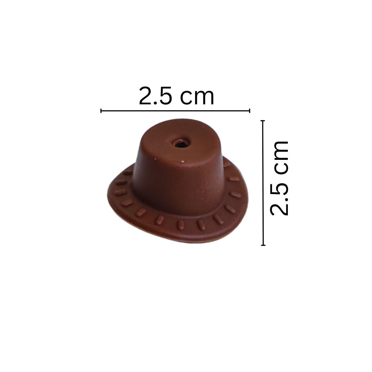 Cowboy Hat Focal Beads Silicone Brown | 12 pk Bulk Wholesale for Freshie String Hangers Beadable Pen Cowgirl Hat Boots Badge Clip