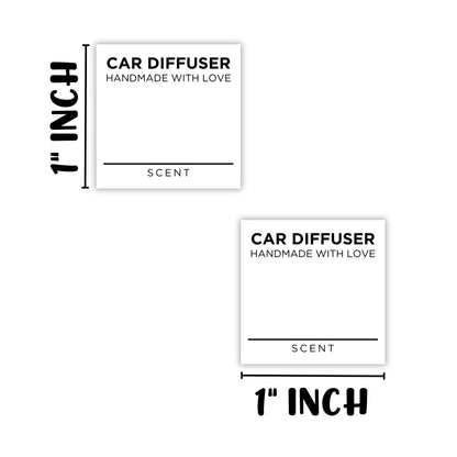 Car Oil Diffuser Hanging Bottle Scent Label | 350 pc Roll Mini 1x1” Inch Square