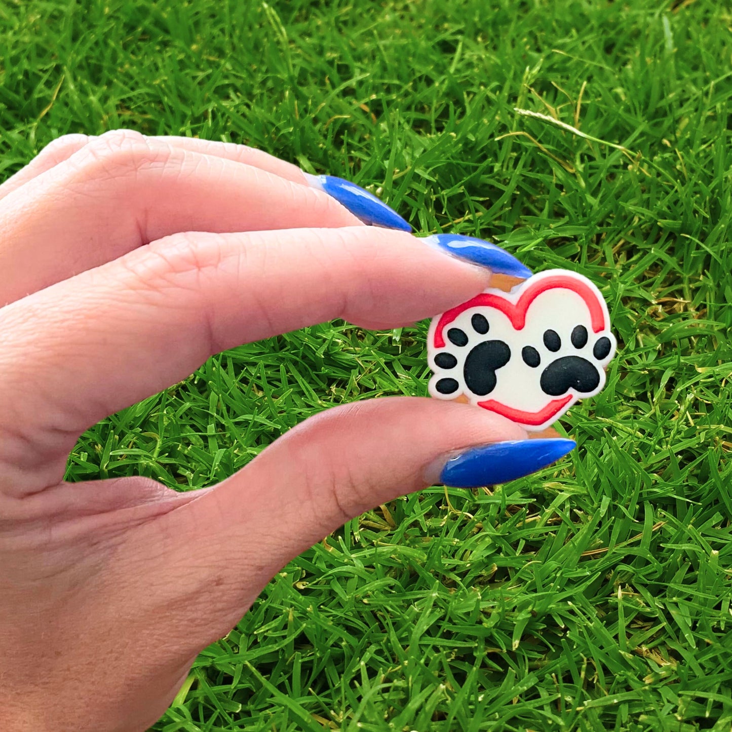 Heart with Dog Cat Paw Silicone Focal Beads 12 pk