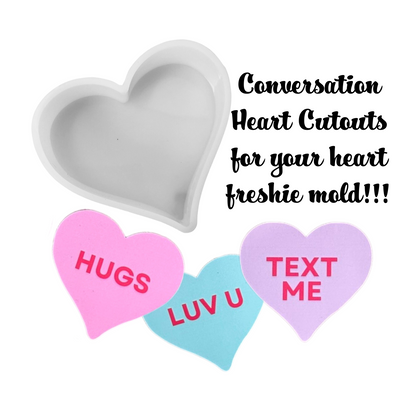 Conversation Hearts Freshie Cardstock Cut Outs 25 pk