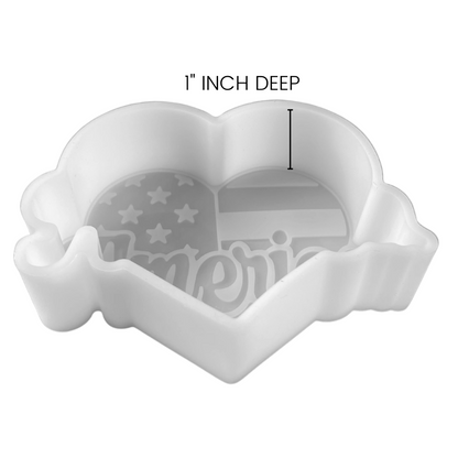 America Flag Heart Silicone Mold