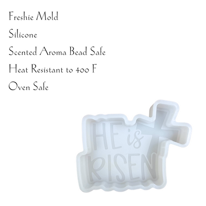 He is Risen with Cross Silicone Mold