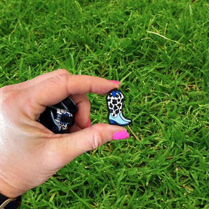 Blue Cowboy Boot Silicone Focal Beads | 12 Pc