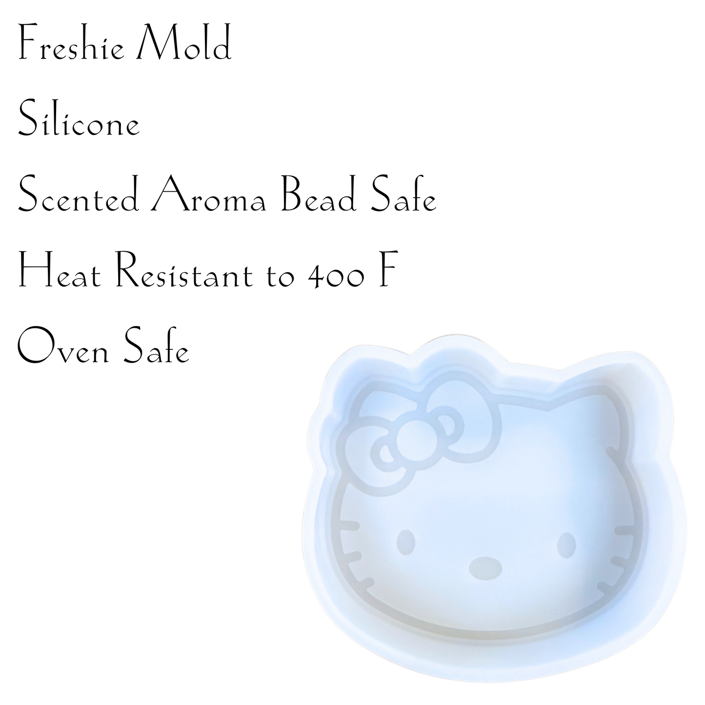 Japanese Kitty Freshie Silicone Mold 3.5 x 3.75 x 0.8”