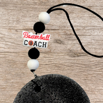 Coach Basketball Baseball Softball Football Sports Silicone Focal Beads 12pk