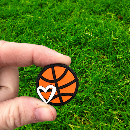 Basketball with Heart Silicone Beads| 12 pk