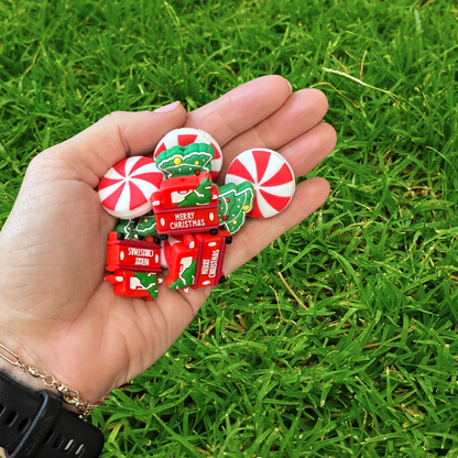 Christmas Silicone Focal Beads | 12 Mixed Pack